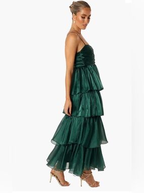 Petal & Pup Emerald Green Tiered Maxi Dress